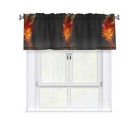 WHJSHOP Rideau photo Pixelated Phoenix Feathers avec tringle courte 137,2 x 45,7 cm pour cuisine, salle de bain, buanderie et fenêtres de studio, avec filtre de lumière