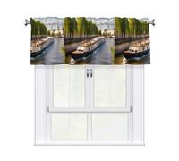 WHJSHOP Rideau photo Vue de la Seine avec tringle courte, 137,2 x 45,7 cm pour améliorer les fenêtres de cuisine, salles de bains, buanderies et studios