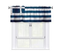 WHJSHOP Rideaux courts avec passe-tringle imprimé drapeau grec 137,2 x 45,7 cm, filtrage de la lumière, installation facile pour cuisine, salle de bain, buanderie, studio