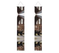 WHJSHOP Rustic Lodge Bear Bannière de porche pour remise de diplôme - Robuste, durable, lavable et réutilisable, décoration de remise de diplôme 30,5 x 180,3 cm