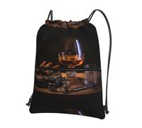 WHJSHOP Sac à dos à fermeture éclair avec imprimé cigare et whisky - Sac de sport léger et imperméable pour les voyages, le yoga et les aventures quotidiennes