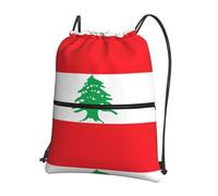 WHJSHOP Sac à dos avec cordon de serrage imprimé drapeau du Liban - Sac de sport léger et imperméable pour voyage, yoga et aventures quotidiennes