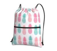 WHJSHOP Sac à dos d'été avec cordon de serrage et imprimé ananas - Sac de sport léger et imperméable pour les voyages, le yoga et les aventures quotidiennes