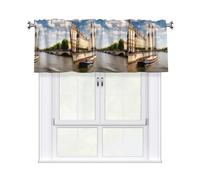 WHJSHOP Seine Voilage avec tringle courte, 137,2 x 45,7 cm pour améliorer les fenêtres de cuisine, salles de bains, buanderies et studios