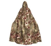 WHJSHOP Stardust Cherry Blossoms Grande cape à capuche pour adulte avec nœud papillon, sans fermeture éclair