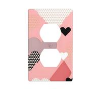 WHJSHOP Tableau abstrait d'amour double prise murale panneau mural plaque de couverture de prise électrique Shatter décoration durable 11,4 x 7 cm