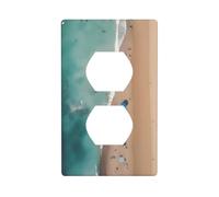 WHJSHOP Tableau de bord de plage - Double prise murale - Plaque de protection pour prise électrique - Décoration durable - 11,4 x 7 cm