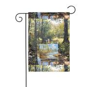WHJSHOP Tableau de peinture à côté du ruisseau imprime des drapeaux de jardin 30,5 x 45,7 cm pour décoration de cour avec une largeur de poteau de 3 cm (drapeau uniquement, mât non inclus)