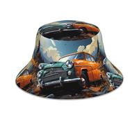 WHJSHOP Take a Trip in The Car Chapeau bob imprimé réfléchissant Homme et femme Casual Outdoor Noir