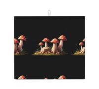 WHJSHOP Tapis de cuisine absorbant en forme de souche en bois avec motif champignons, microfibre super absorbante, antidérapant