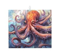 WHJSHOP Tapis de cuisine absorbant en microfibre super absorbant avec motif pieuvre et antidérapant