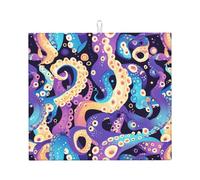 WHJSHOP Tapis de cuisine absorbant en microfibre super absorbant et antidérapant Motif pieuvre