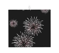 WHJSHOP Tapis de cuisine absorbant motif feux d'artifice romantique, super absorbant, microfibre surdimensionnée, antidérapante
