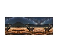 WHJSHOP Tapis de souris avec motif élan dans la prairie 30,5 x 80 cm