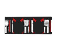 WHJSHOP Tapis de souris imprimé drapeau américain pompier 30,5 x 80 cm