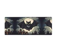 WHJSHOP Tapis de souris motif chauve-souris d'Halloween extra large pour ordinateur, bureau, clavier de jeu, version épaisse, 30,5 x 80 cm