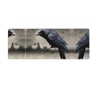 WHJSHOP Tapis de souris motif corbeau nocturne extra large pour ordinateur de bureau et clavier de jeu, version épaisse, 30,5 x 80 cm