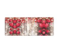 WHJSHOP Tapis de souris Motif cœurs Rouge 30,5 x 80 cm