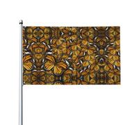 WHJSHOP Tas de papillons monarques oranges - Drapeau décoratif d'extérieur en polyester de qualité supérieure pour jardin, terrasse et présentations festives - 0,9 x 1,5 m