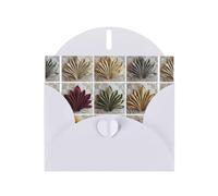 WHJSHOP The Art of Napkin Carte de vœux pliable avec impression - Papier nacré de qualité supérieure, effet nacré double face, enveloppe en papier perlé avec boucle d'amour