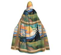 WHJSHOP The Dawn Under Oil Painting Pattern Halloween Cape à capuche pour adulte sans fermeture éclair, confortable et durable pour les jeux de rôle