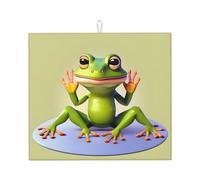 WHJSHOP The Funny Frog Doing Yoga Tapis de cuisine absorbant en microfibre super absorbante et antidérapant