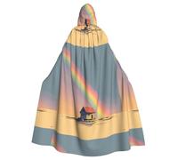 WHJSHOP The House Under the Rainbow Picture Cape à capuche pour adulte sans fermeture éclair, confortable et durable pour les jeux de rôle