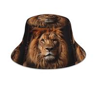 WHJSHOP The Lion's Gaze Chapeau bob réfléchissant imprimé pour homme et femme Noir