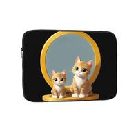 WHJSHOP The Little Cat in The Mirror Pattern Laptop Case - Housse antichoc pour ordinateur portable - Pour homme et femme - Voyages d'affaires, école et bureau