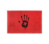 WHJSHOP The Mark of Terror Prints Lot de 6 sets de table pour table de salle à manger dans la maison et la cuisine, lavables, résistants à la chaleur, épais et résistants à l'usure