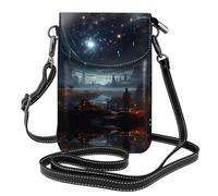 WHJSHOP The Moon, The Stars And The Planets Picture Petit sac à bandoulière en cuir pour femme, imperméable et durable