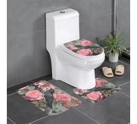 WHJSHOP The Raven in The Rose Prints Lot de 3 tapis de sol pour salle de bain, tapis de douche, antidérapant, séchage rapide
