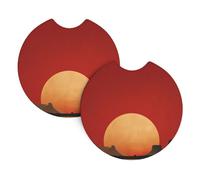 Whjshop The Red Sun in The Desert Picture Lot de 2 porte-gobelets imperméables et rapides pour voitures, camions, SUV et navires