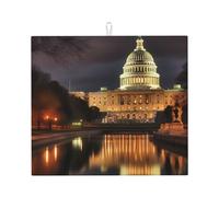 WHJSHOP The United States Capitol at Night Tapis de cuisine absorbant antidérapant réversible Cadeau pour les nouvelles maisons, les rénovations, Noël, la fête des mères, les anniversaires