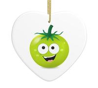 WHJSHOP Tomates vertes fraîches imprimées Noël céramique amour pendentif décoration intérieure festival cadeau