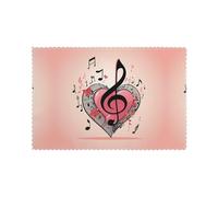 WHJSHOP Treble Love and Music Lot de 6 sets de table résistants à l'huile, à la chaleur et durables, 30,5 x 45,7 cm