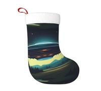 WHJSHOP UFO at Night Prints Chaussettes décoratives de Noël pour décoration pendant Halloween, Noël et Nouvel An