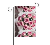 WHJSHOP Un bouquet de drapeaux de jardin à motif roses de 30,5 x 45,7 cm pour décoration de cour avec une largeur de poteau de 3 cm (drapeau uniquement, mât non inclus)