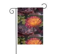 WHJSHOP Un nénuphar fleuri imprime des drapeaux de jardin 30,5 x 45,7 cm pour décoration de cour avec une largeur de poteau de 3 cm (drapeau uniquement, mât non inclus)