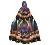 WHJSHOP Une cape à capuche pour adulte motif soirée musicale Halloween sans fermeture éclair, confortable et durable pour jouer de rôle
