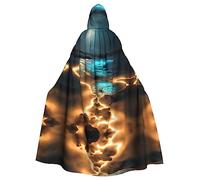 WHJSHOP View under the moon Picture Cape à capuche pour adulte pour Halloween, costumes de jeu de rôle et fêtes à thème