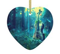 WHJSHOP Violoncelle dans l'eau Imprimé Noël Céramique Amour Pendentif Décoration Intérieur Festival Cadeau