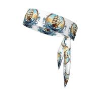 WHJSHOP Voile Bateau Nautique Boussole Impression Sport Double Face Foulard Séchage Rapide Évacuation de l'humidité pour Femmes, Filles et Hommes