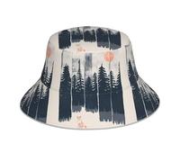 WHJSHOP Wilderness Fox Art Chapeau cloche réfléchissant pour homme et femme pour voyage, camping, randonnée Noir