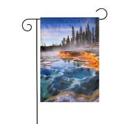 WHJSHOP Yellowstone Drapeau de jardin photo du parc national 30,5 x 45,7 cm pour décoration de cour avec une largeur de poteau de 3 cm (drapeau uniquement, mât non inclus)
