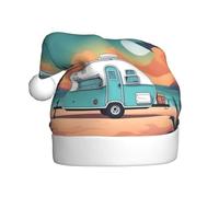 WHJSHOP You Make Me Happy Chapeau de Noël pour adulte avec imprimé caravane de camping Convient pour Halloween, Noël et Nouvel An