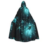WHJSSF A Quelques cellules nerveuses Imprimés Halloween Cape à capuche pour adulte avec nœud papillon pour fêtes costumées, cosplay