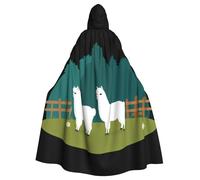 WHJSSF Alpacas On The Farm Prints Cape à capuche pour adulte pour jeux de rôle, costumes de scène, fêtes Entretien facile