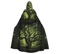 WHJSSF Ancient Trees Print Halloween Cape à capuche pour adulte - Très grande cape à capuche sans fermeture éclair