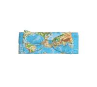 WHJSSF Bandeau avec nœud pour bébé imprimé carte du monde - Accessoire doux et extensible pour séance photo et fête prénatale - Couvre-chef doux, mignon et adorable pour nourrissons